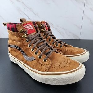 Van's Sk8-Hi MTE Tan Plaid Sneakers